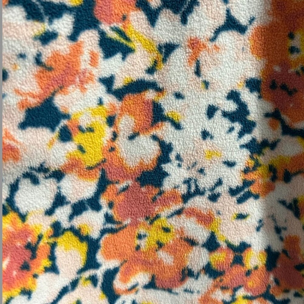 Land's End Multi Color Floral 1/4 Zip Fleece Pull-over Women's Size M (8-10) - Picture 6 of 10